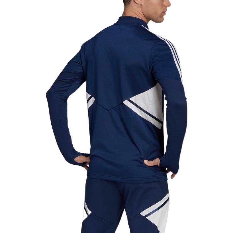 Adidas T Shirts Men's Marine Blue Stand Collar Moderate Straight Fit HA6270