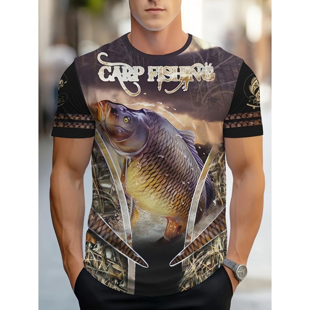 Men's Short sleeved T-shirt 3D Vitality Fish Pattern Printed Fashionable