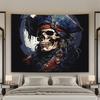 Großes Gothic Skelett Schädel Wandteppich Wanddeko Steampunk Kunst Hängend Raum Schlafzimmer Männerhöhle Poster 180x320cm