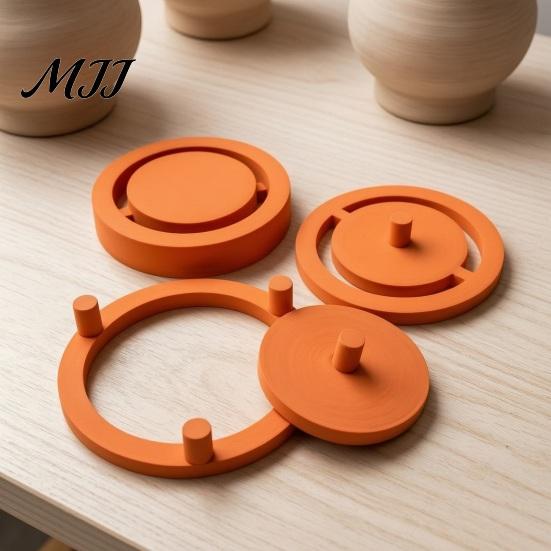 Pottery Studio Supplies 1 Set Foot Ring Tools, Clay Base Maker, Aligned Footing Guide Template, Even Press for Bowls And Mugs, Studios,