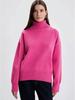 2025 Autumn/Winter High Neck Women's Solid Color Knitted Sweater European & American Style
