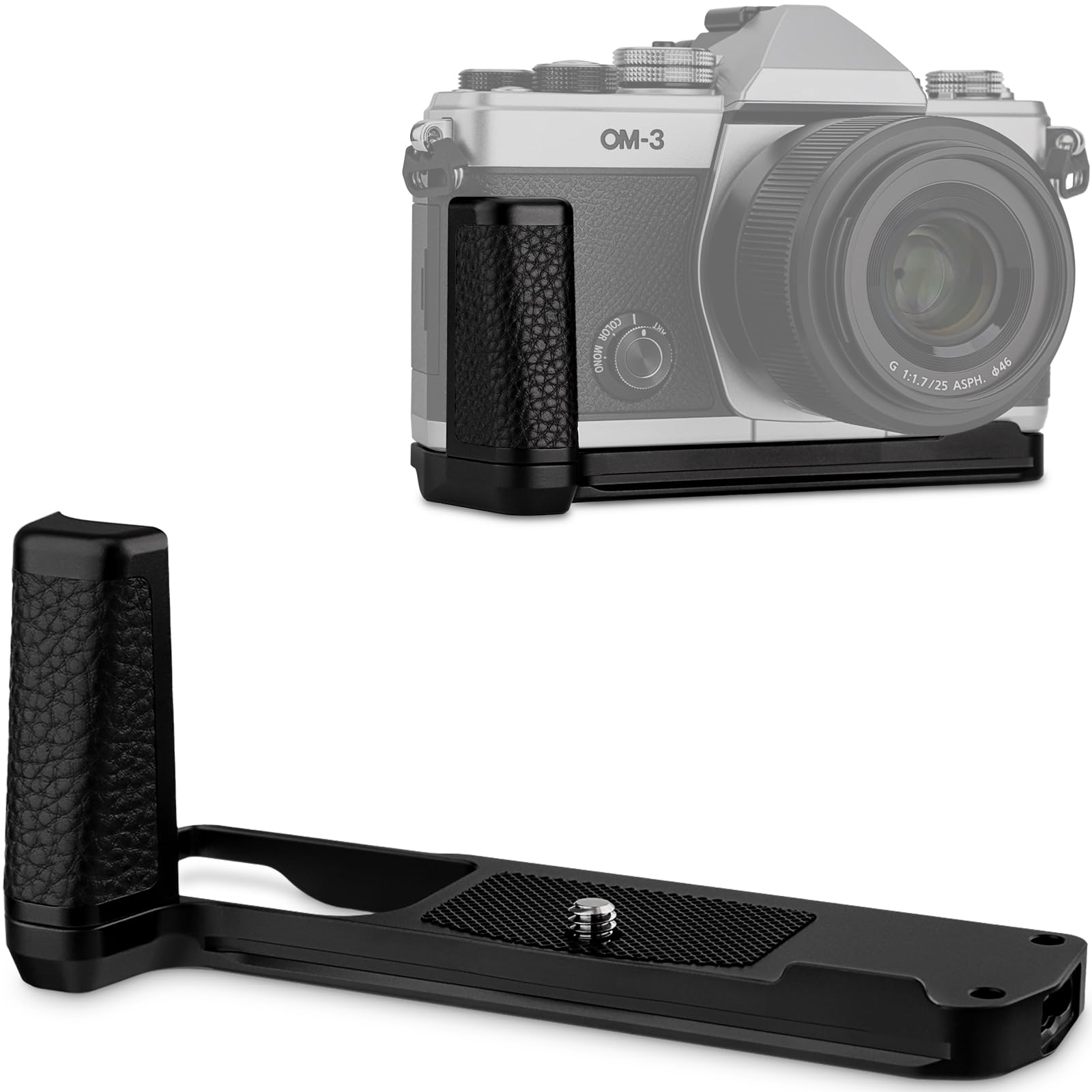 

Haoge Camera Bracket Holder Hand Grip for OM System Fits Kirk RRS Benro Quick Release Plate HG-OM3 OM-3 Arca-Swiss