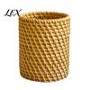 Pen Storage Container Faux Rattan Holder, Woven Style Makeup Brush Boho Pencil Case Desktop Organizer, Multi-functional Resin Cup for Home Office