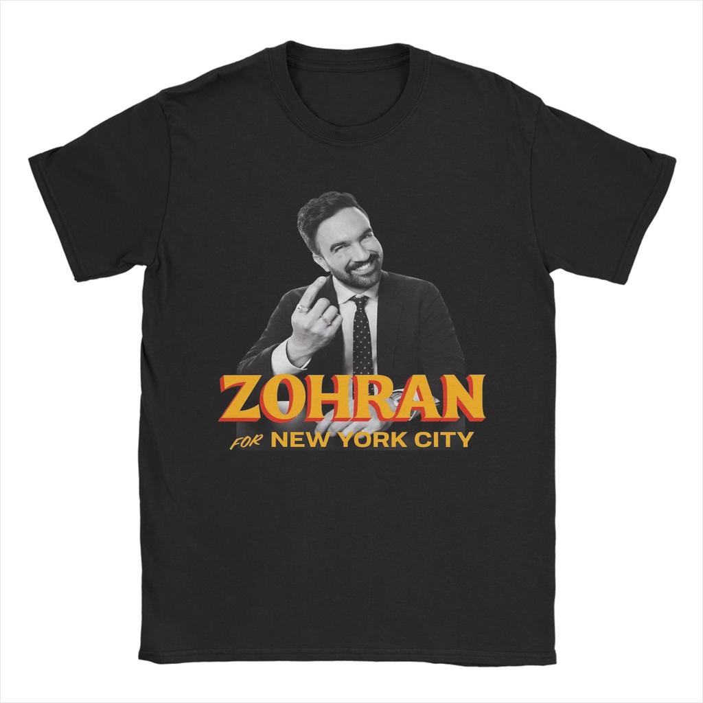 Zohran Mamdani T Shirts for Unisex Women Cotton Novelty TShirts Round Collar Tee Shirt Short Sleeve Clothes Plus Size