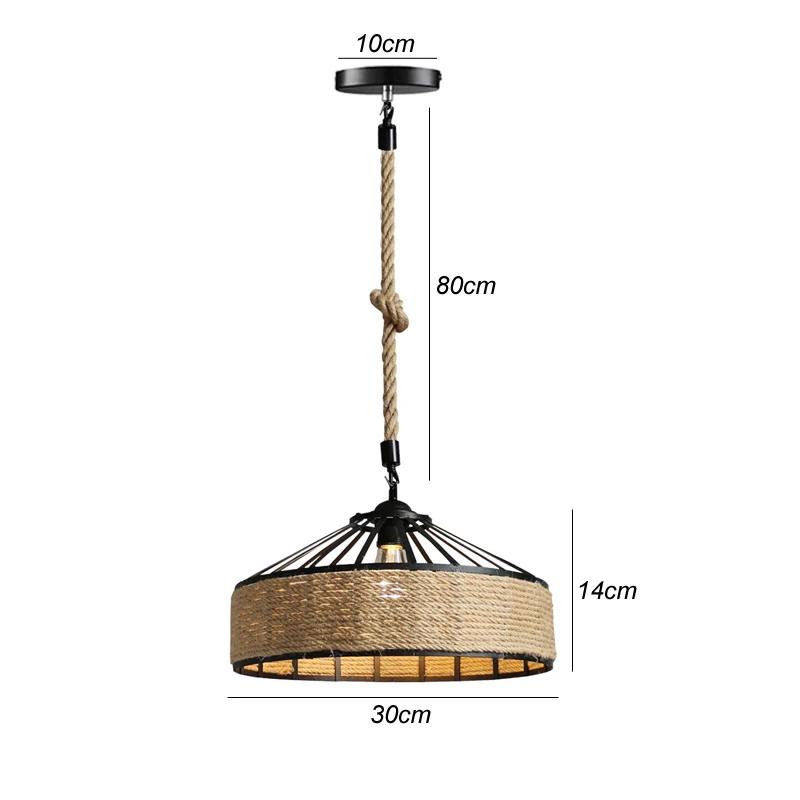 Bamboo Pendant Lights Hand Woven Ceiling Weaving Chandelier Lamp Rattan Wicker Hanging LED Fixtures Home Bedroom Bamboo Art Lamp