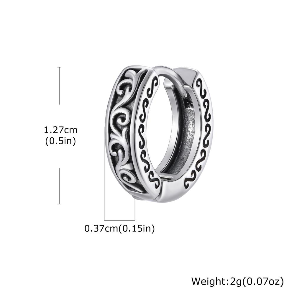 Punk Stainless Steel Hoop Earrings for Men Teens, Hypoallergenic Waterproof Small Huggies Earrings,Rock Hip Hop Cool Jewelry