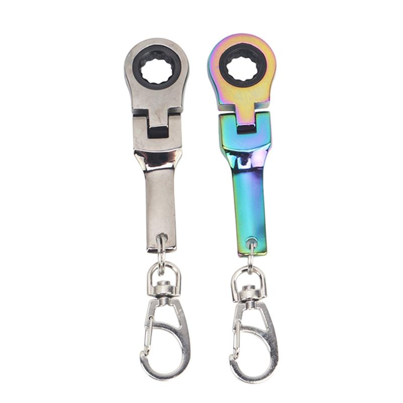 Creative 10Mm Ratchet Wrench Mini Shaped Jdm Metal Racing Keychain Key Chain Ring Keyring Adjustable Wrench Tools