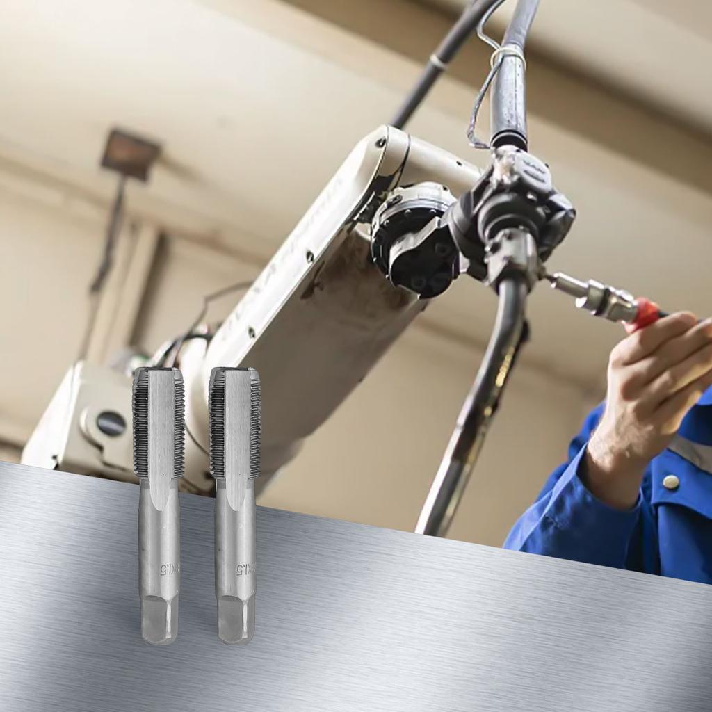 18mm x 1 5 Metric Right Hand Thread Hand Tap 2pcs Set with High Speed Steel for Manual and Through Hole Tapping