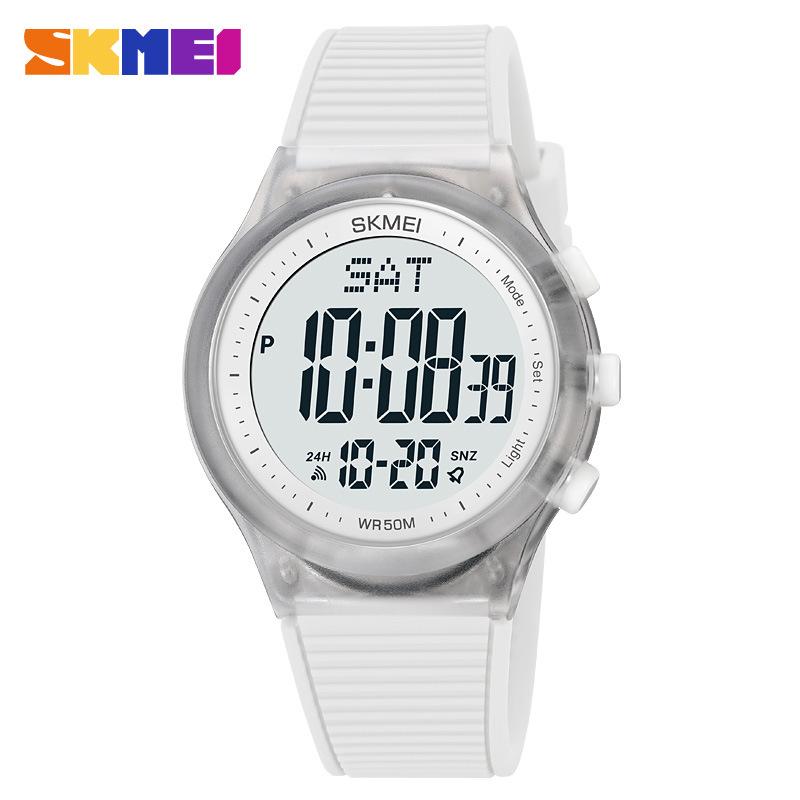 

2025 new electronic watch multi-function alarm clock luminous watch boys and girls sports outdoor electronic watch білий
