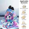 1pc Unicorn Printing Lightweight Flannel Blanket, Comfortable and Warm Blanket, for Camping Sofa Bed and Couch Office, Gift