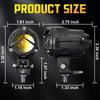 S8 1Pc 20W Motorcycle Spotlight Dual Color Temperature LED Auxiliary Lamp IP68 Waterproof