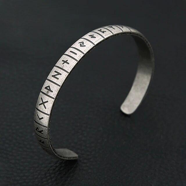Schwarzes Edelstahl-Wikinger-Runen-Armband für Männer und Frauen, Retro-Wikinger-Lebensbaum-Armband, Biker-Modeschmuck, Amulett-Geschenk