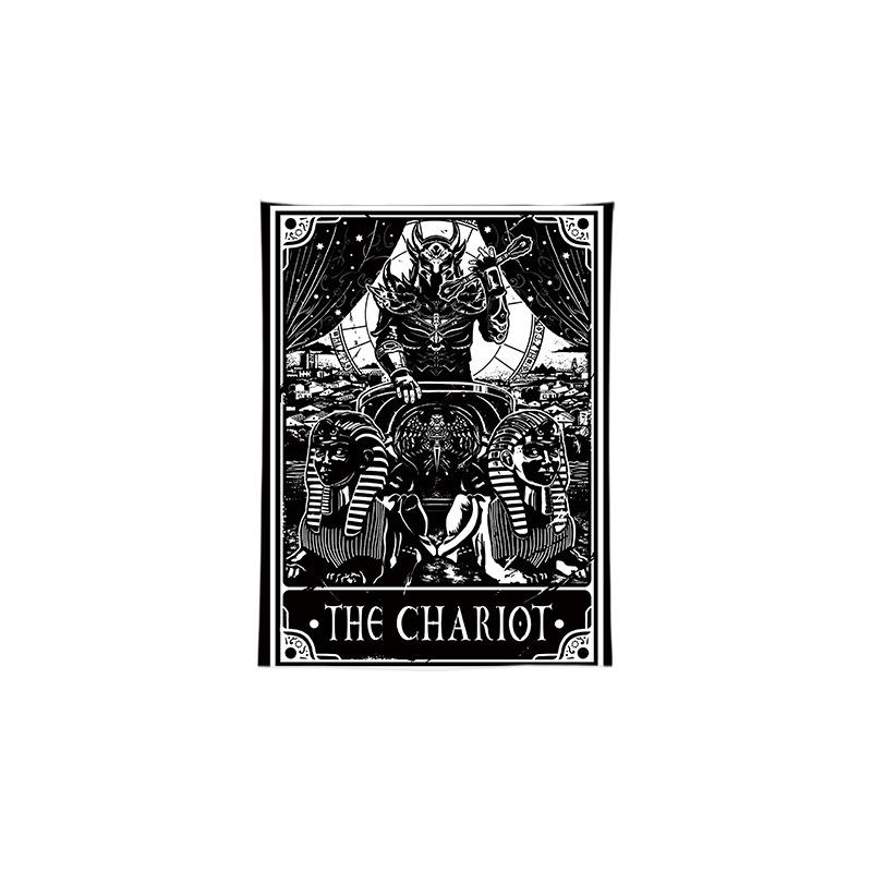 Black White Tarot Card Tapestry Wall Hanging Home Decor for Room Dorm Aesthetic Print Wall Art