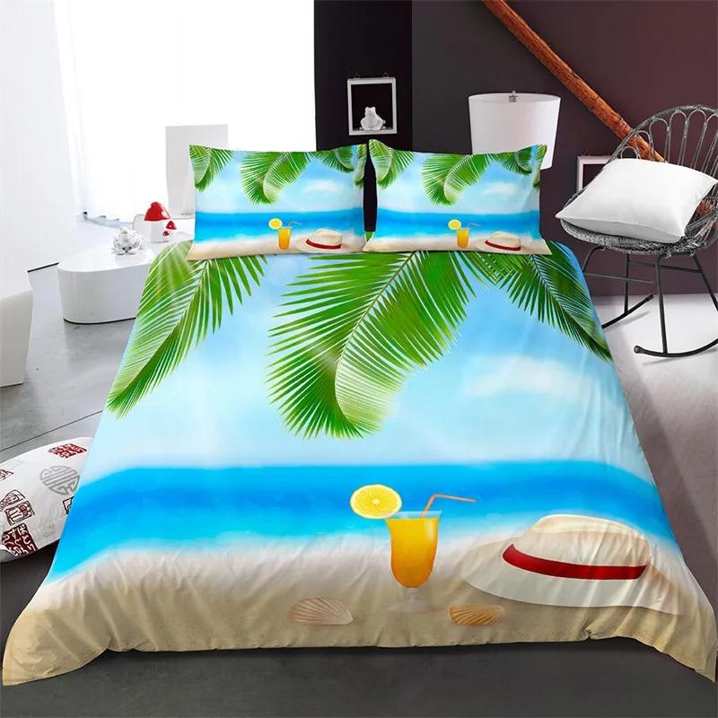 Beach Scenery Duvet Cover Summer Hawaii Landscape Bedding Set Twin Full King For Girl Boys M