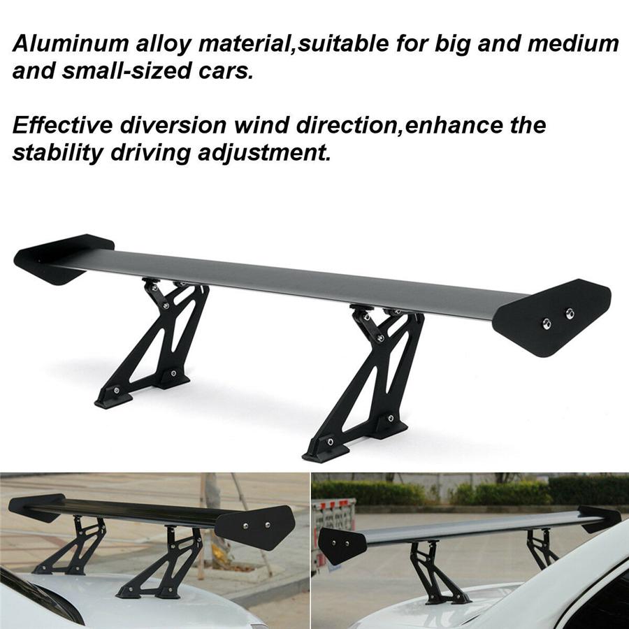 Universal Hatch Aluminum Adjustable Trunk GT Style Rear Trunk Wing Spoiler Black