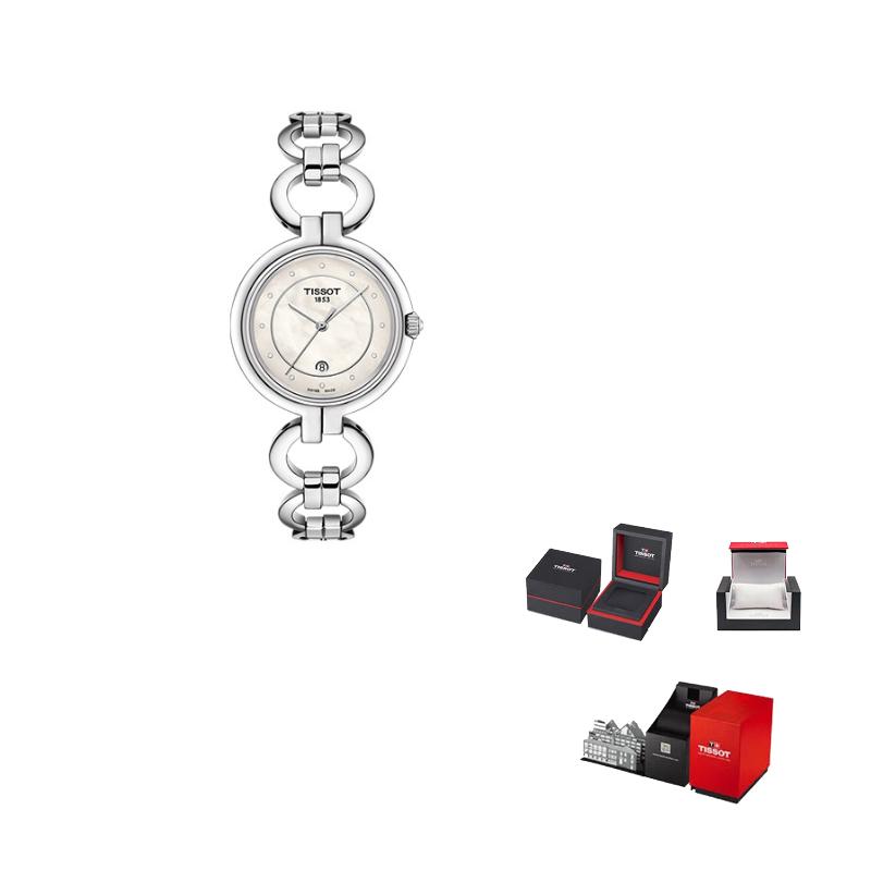 TISSOT Flamenco Collection Quartz Movement 50 meter Water Resistance Women s Watch 30mm White Dial T094.210.11.116.00 Regular Watch Box