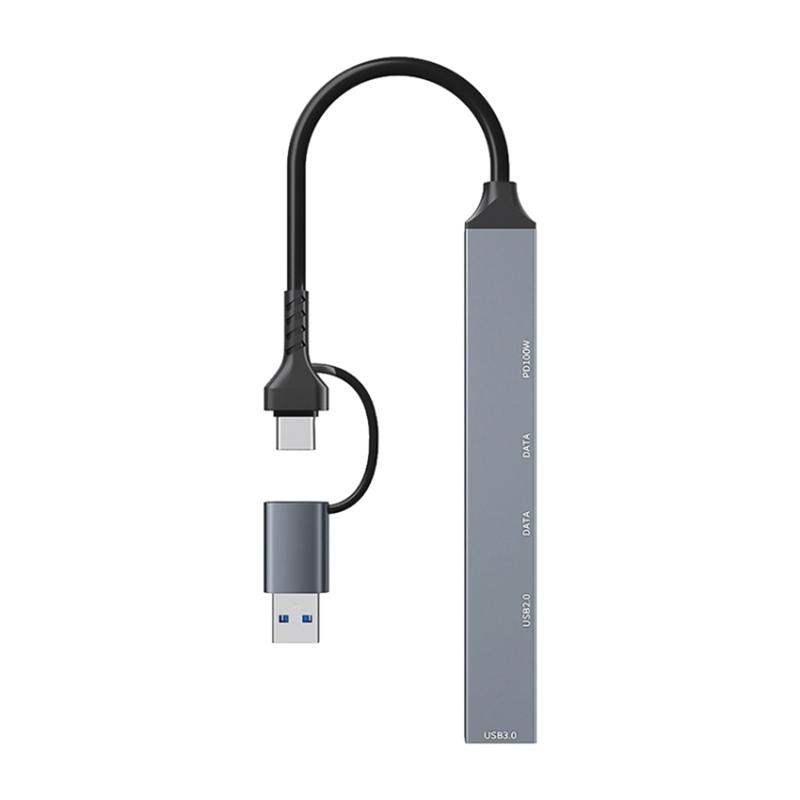 

ADS-809D USB+Type-C Adapter Multi-Port Hub to USB Data Transfer+PD 100W Charging As Shown A