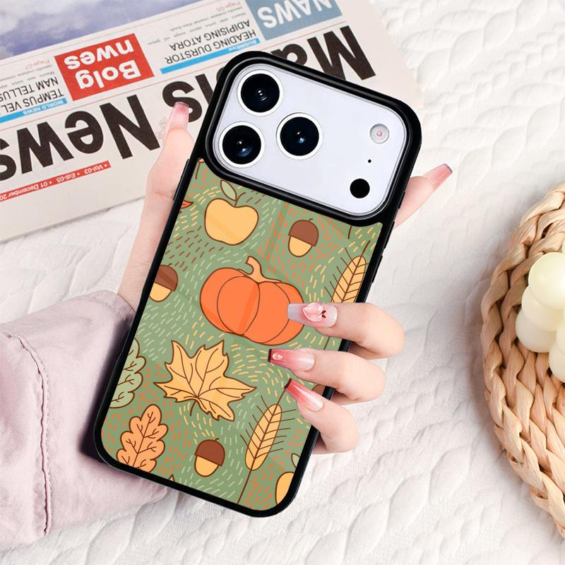 Autumn Leaves Fall Fox Pumpkin Phone Case For IPhone 17 16e 15 14 13 12 11 Pro Max Air Mini Soft Protective Cover