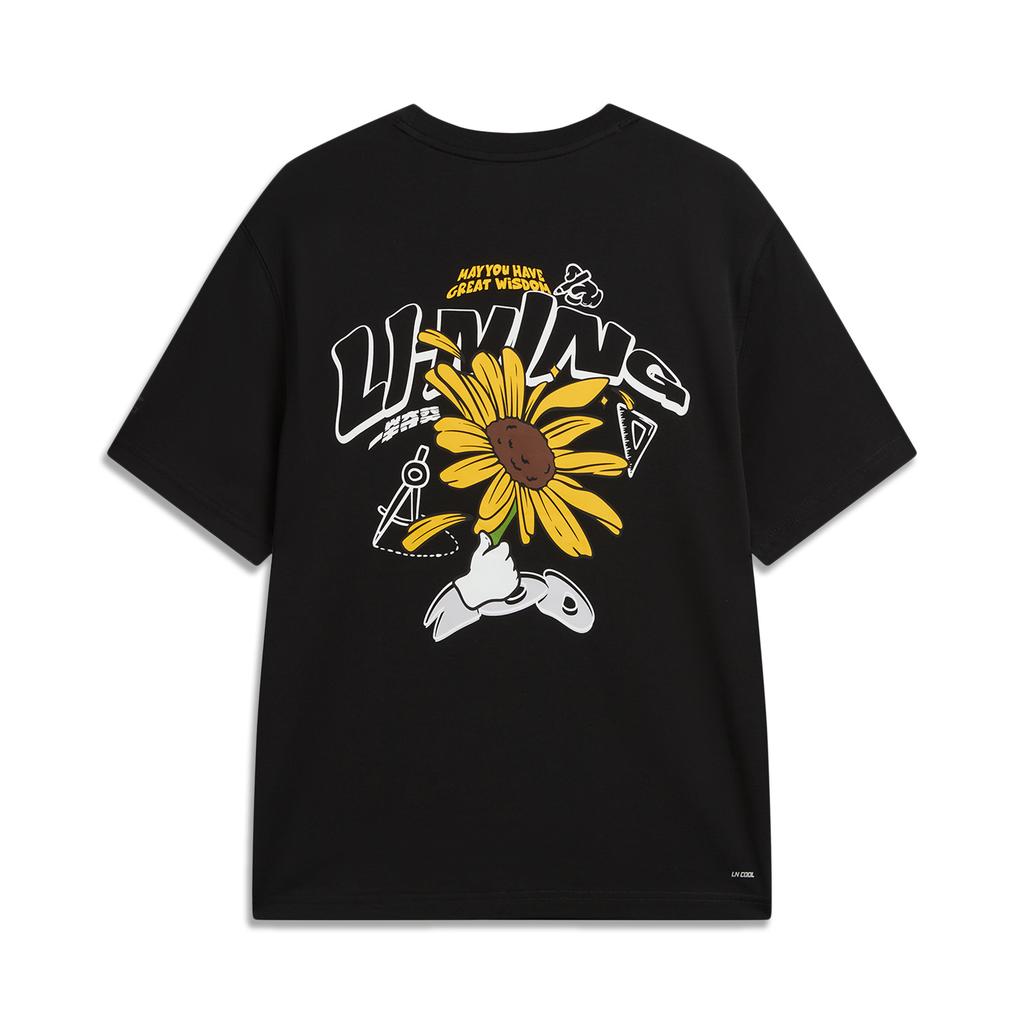 Li Ning Sports Lifestyle Series Round Neck Letter Print Couple Casual T-Shirt Unisex Tops ATSW303-1