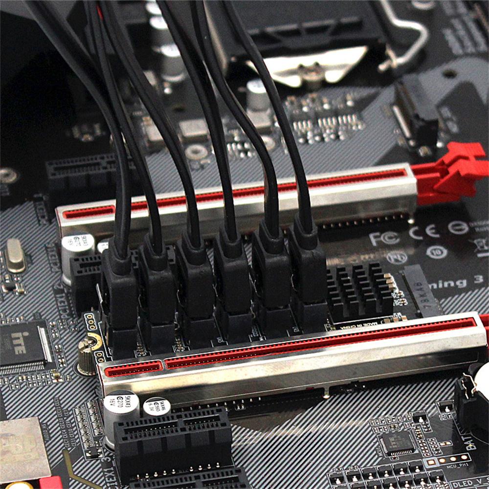 M.2 NVME PCI-E 3.0 X4 X8 X16 To 6 Port 3.0 SATA Adapter PC Expansion Card 6Gbps