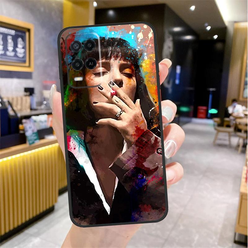 Mia Pulp Fiction Case For Oppo A96 A76 A16 A17 A18 A60 A80 A40 A38 A58 A78 A98 A94 A74 A54 A15 A57 A77 A5 Pro