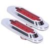 Pair 16LEDs Taillight Electroplated Trim Side Marker Auto External Lamps for 12V 24V Car Truck PickupRed Lens