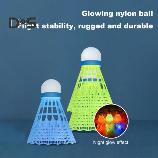 3/4 /8 Pcs LED Badminton Petecas Longa Duração Noite Visível Nylon Brilhante Petecas À Prova de Vento Iluminação Badminton para Jogo Noturno