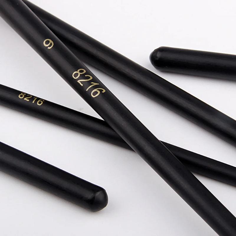 Zestaw 12 sztuk pędzli z włosia nylonowego dla artystów i amatorów - Płaskie pędzle do farb wodnych, olejnych, akrylowych