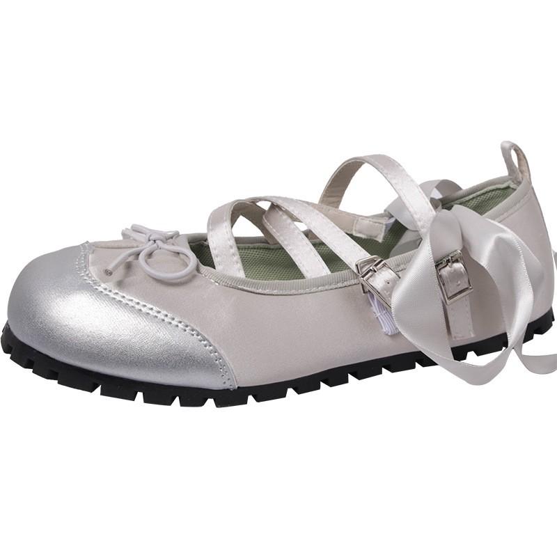 Spring Cross Strap Women Ballet Flats Fashion Elegant Round Toe Shoes Ladies Comfort Street Style Soft Sole Ballerinas Shoes