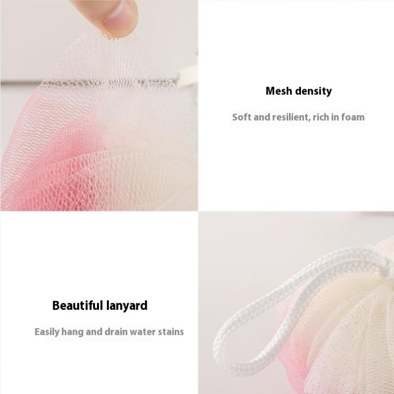 Soft Bath Scrub Bath Ball Body Clean Bath Puff Bathroom Supplies Pumpkin Shape Scrubbing Bubble Shower Mesh Sponge Back Brush