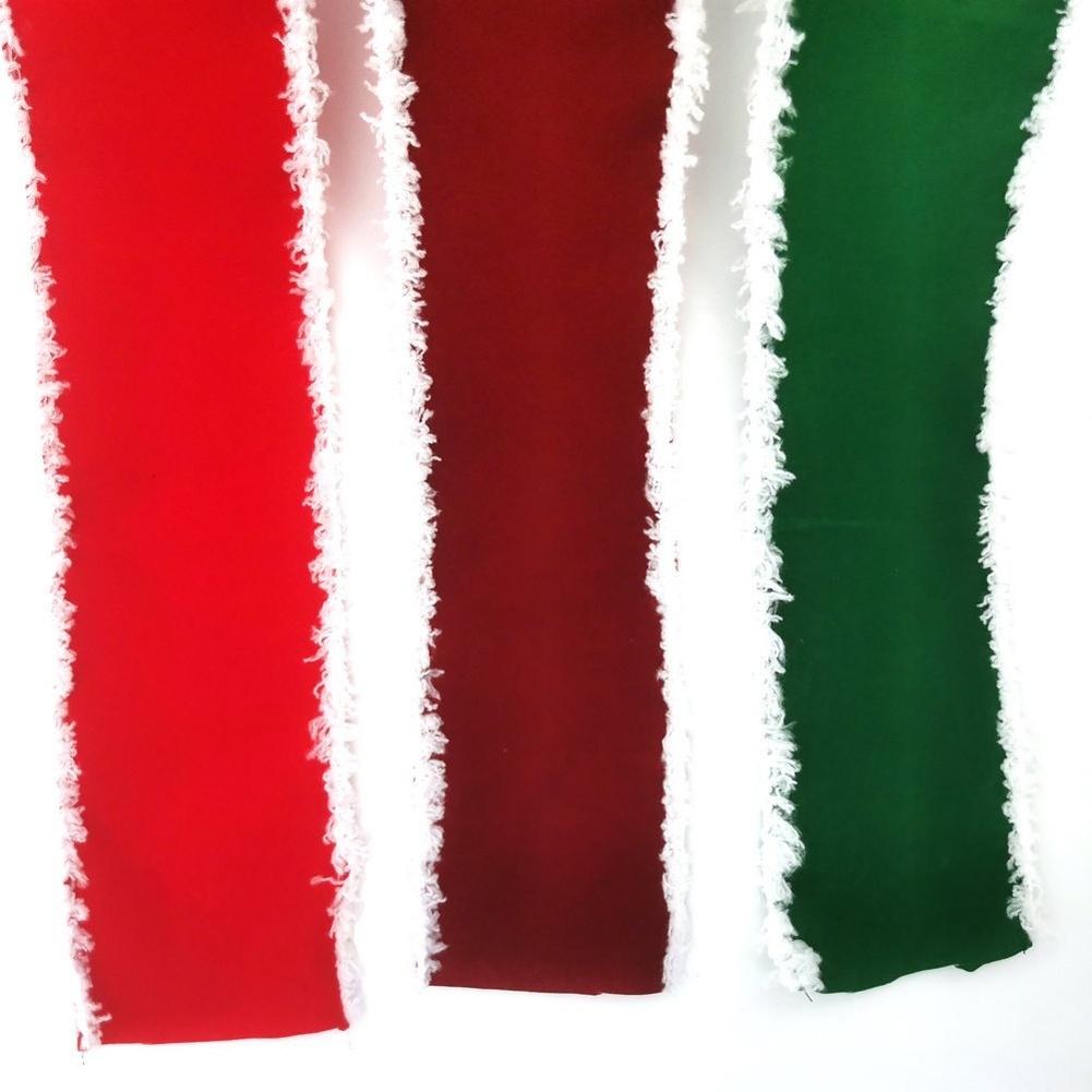 Christmas Ribbon Flocking Christmas Ribbon White Edge Suede Bow Present Wrapping DIY Bow Crafts Party Christmas Decoration
