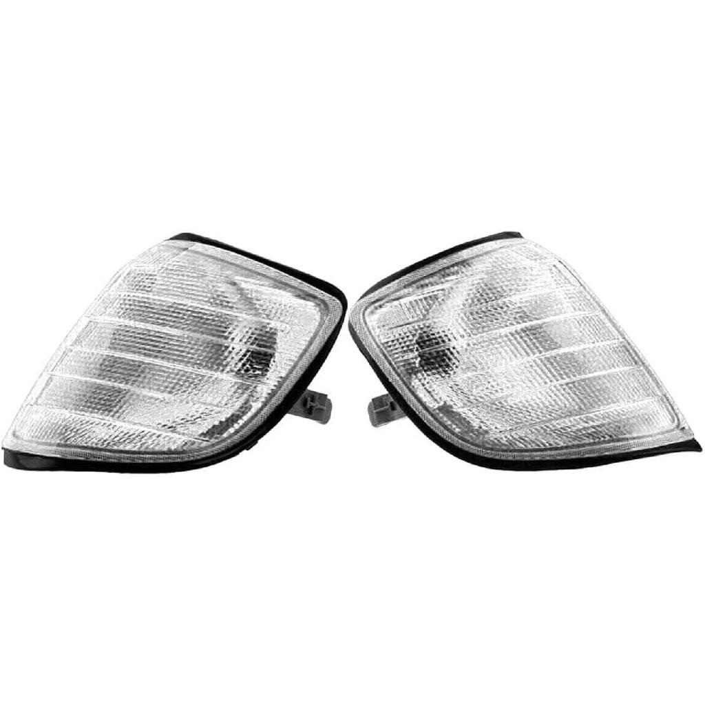 Front Corner Light Side Marker Light Cover Clear Lens, 1408260543 1408260643, 1992-1999 Compatible with Mercedes Benz S Class W140, Park Signal