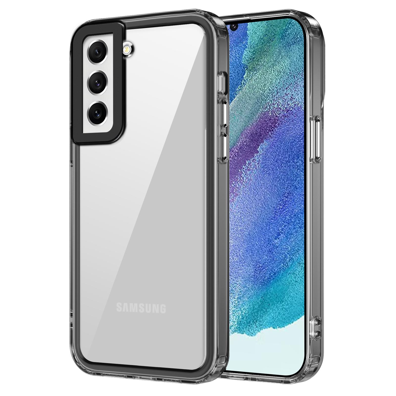 

For Samsung Galaxy S21 FE 5G Case PC+TPU Phone Cover High Transparency Transparent Black