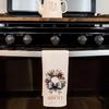 Custom Family Name Christmas Wreath Waffle Tea Towel Kitchen Hand Towel Housewarming Hostess Gift Christmas Winter Home Decor