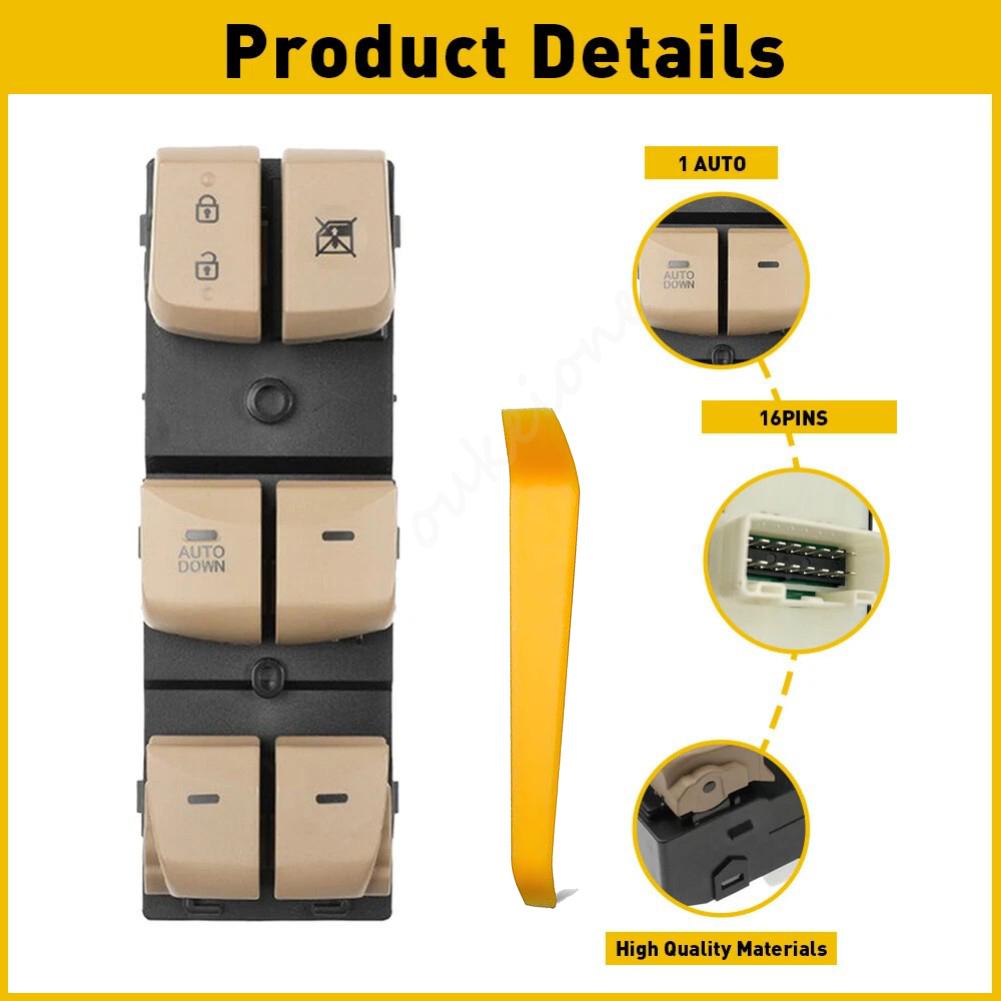 

93570-3X000 For Hyundai Elantra 2011 2012 2013 2014 2015 LHD Driver Side Electric Power Master Window Switch With AUTO DOWN CQ0205-C