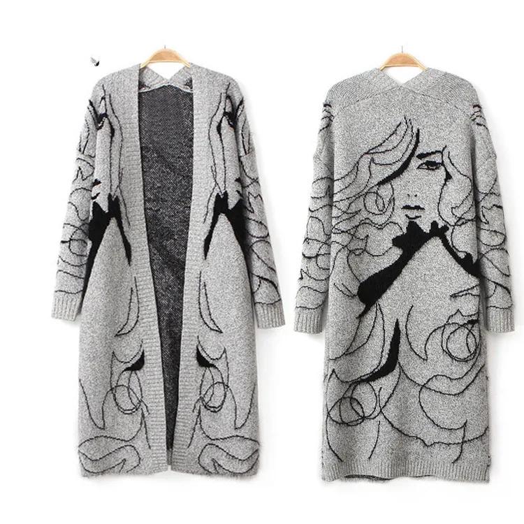 Autumn Winter Fashion Women Long Sleeve loose knitting cardigan sweater Women Knitted Female Cardigan pull femme