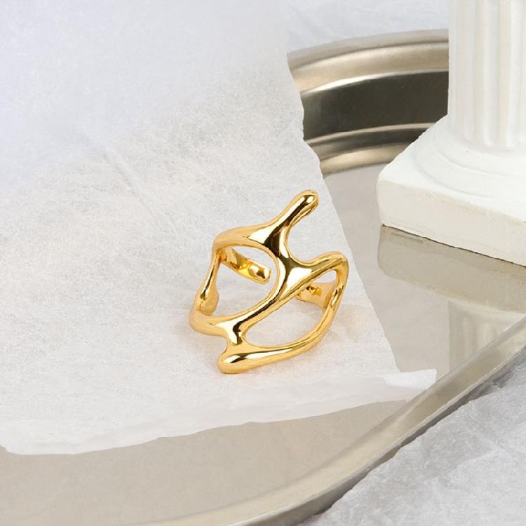 Gold Silver Color Trend Vintage Elegant Ring For Women Party Jewelry