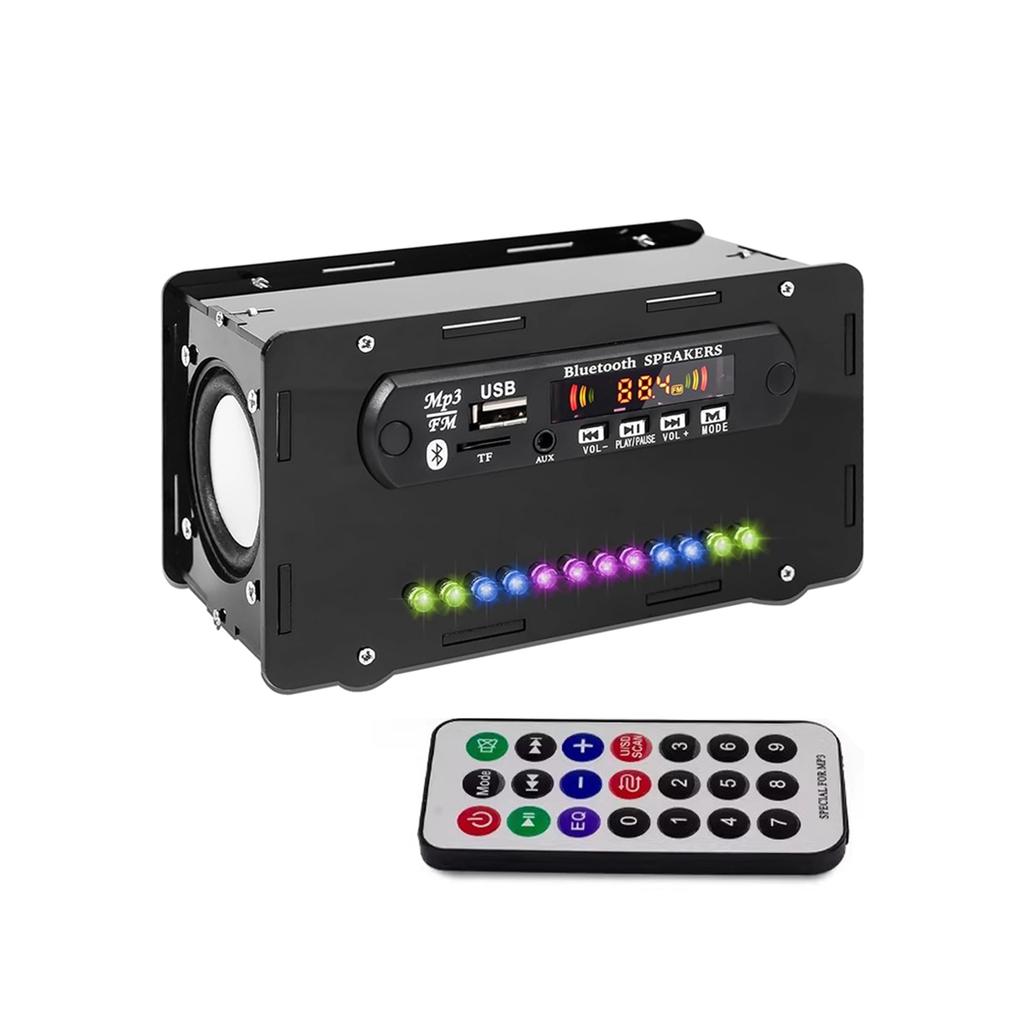 DIY Bluetooth-Compatible Speaker Kit LED FM Radio USB Mini Home Sound Amplifier with Digital Display Soldering Project Practice