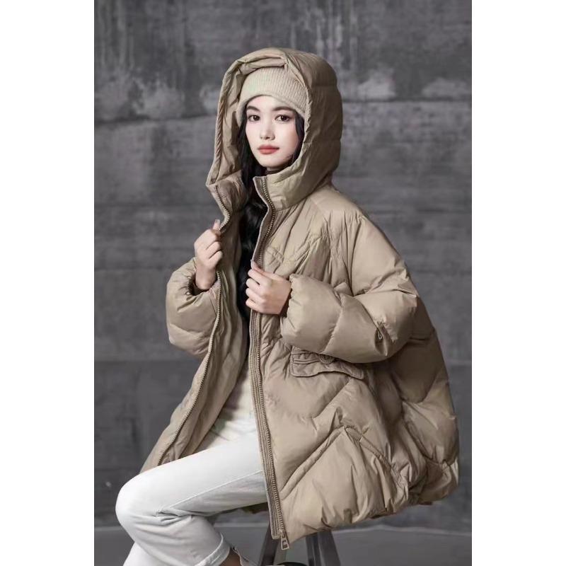 New women's clothing, simple temperament hooded down jacket women, coat, loose casual large size