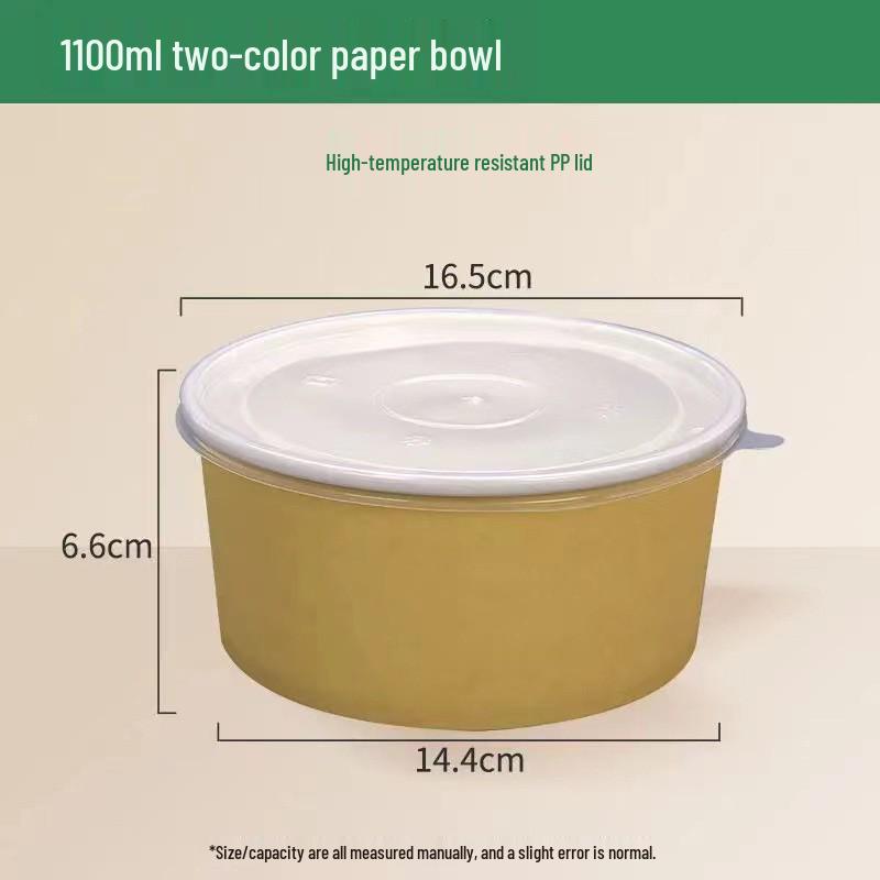 Kraft Paper Disposable Bowl - Ideal for Rice, Salad, Lunch, Takeout, Fast Food, and Fruit.