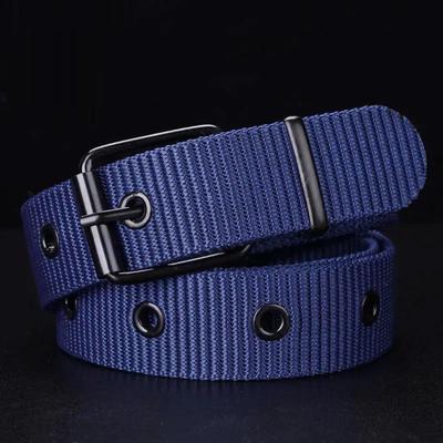 Unisex Segeltuchgürtel mit Lochgürtelschnalle: Vielseitig für Mode, Militärtraining, Freizeit und Jeans. Ideal für Jugendliche und Studenten.