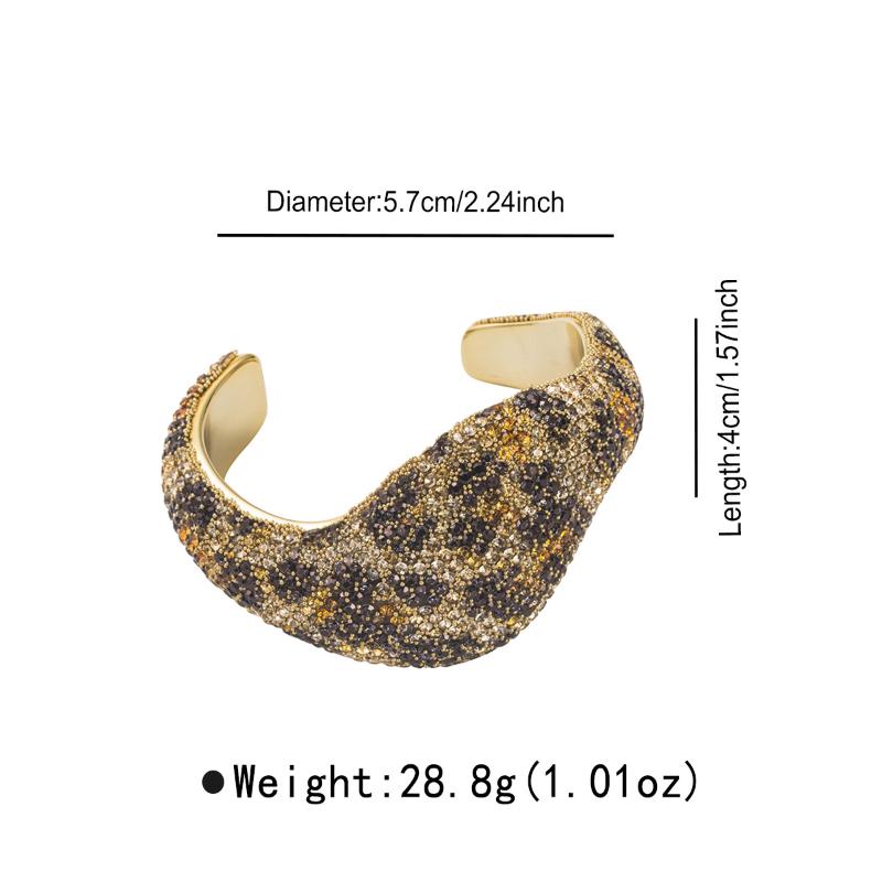 Irregular Leopard Print Metal Open Bracelets For Women European And American Personality Exaggerated Heavy Jewelry Gifts A1