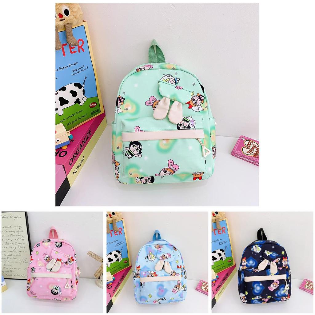 Adorable Colorful Backpack For Kids In Pink Blue Black Green White And Purple With Fun Cartoon Design