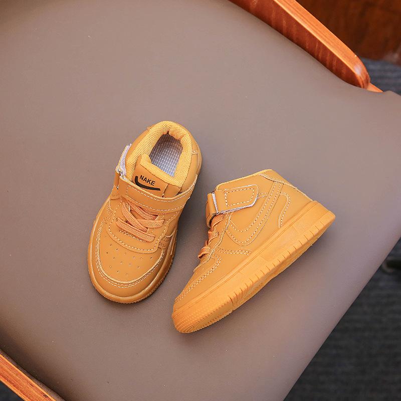 2025 Children's Mid-top Sports Shoes Boys' Classic Casual Board Shoes Girls' Mid-top White Shoes Baby Shoes