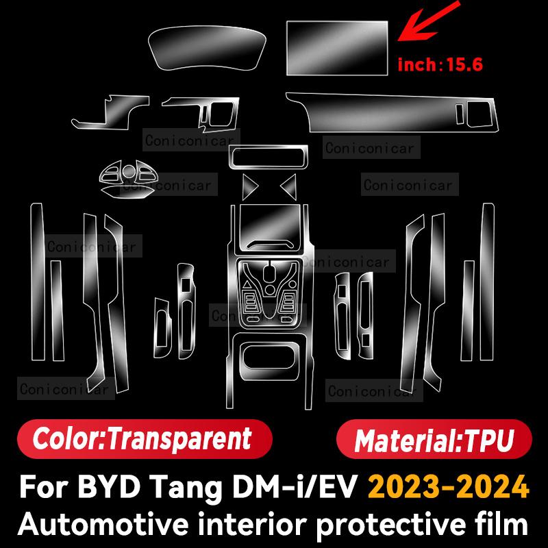 TPU Panel Film Dashboard Protective Sticker Interior Anti-Scratch Car Accessories For BYD TANG DM-i EV  2024