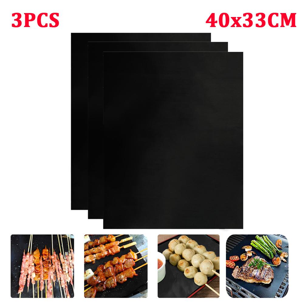 1–6 Stück Antihaft-BBQ-Grillmatte, 40 x 33 cm, Backmatte, Grillutensilien, zum Kochen, Grillen, Hitzebeständigkeit, leicht zu reinigen, Küchenutensilien, Grillzubehör