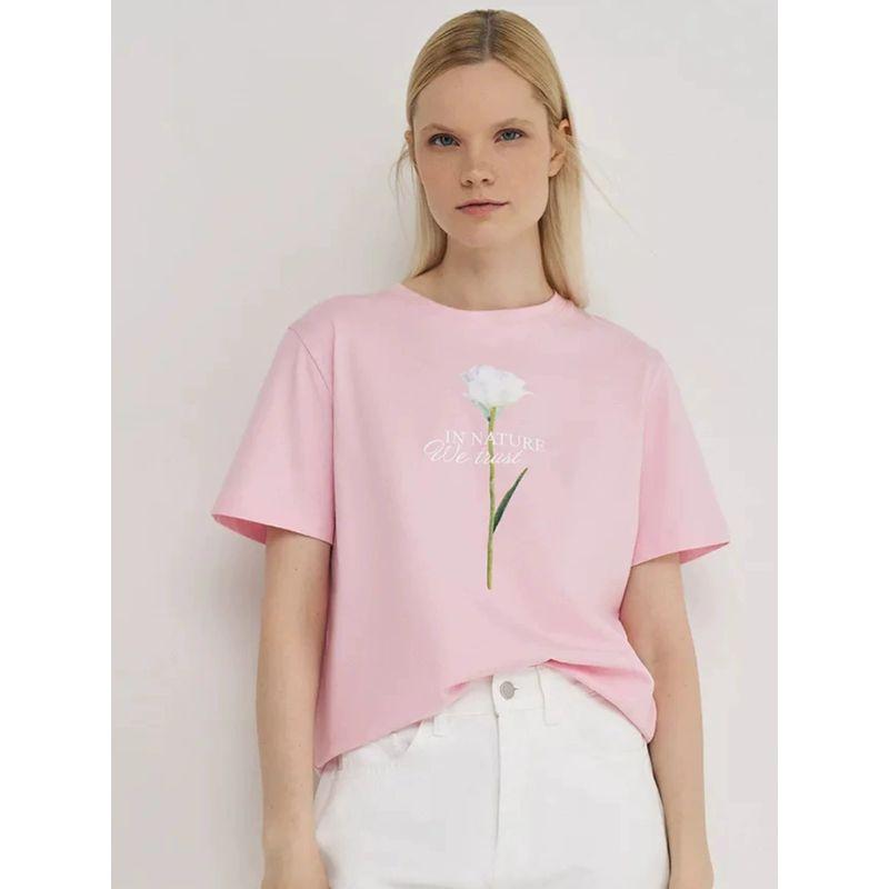 Loose Printed T-shirt Top Western Style New Fashion Casual Print Letters Cotton T-shirt Top