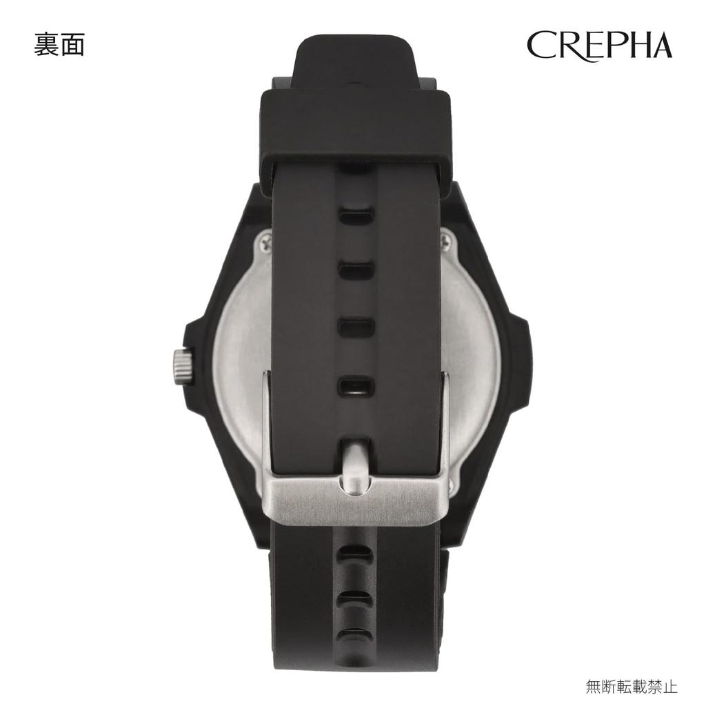 CREPHA Suitable for Quiet Second Japanese Quartz Rotating Bezel 10 ATM Water Urethane 20mm Band Suitable for High School and Junior High School