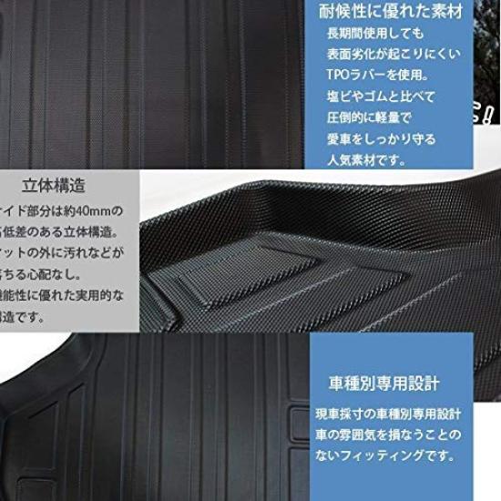 Wellvie Classy Prado 150 Series Luggage 3D Trunk 3D Molded Interior Trunk Floor Custom Luggage Car TPO Car Car Parts (Late/Early Models) 5-Seat Mat,