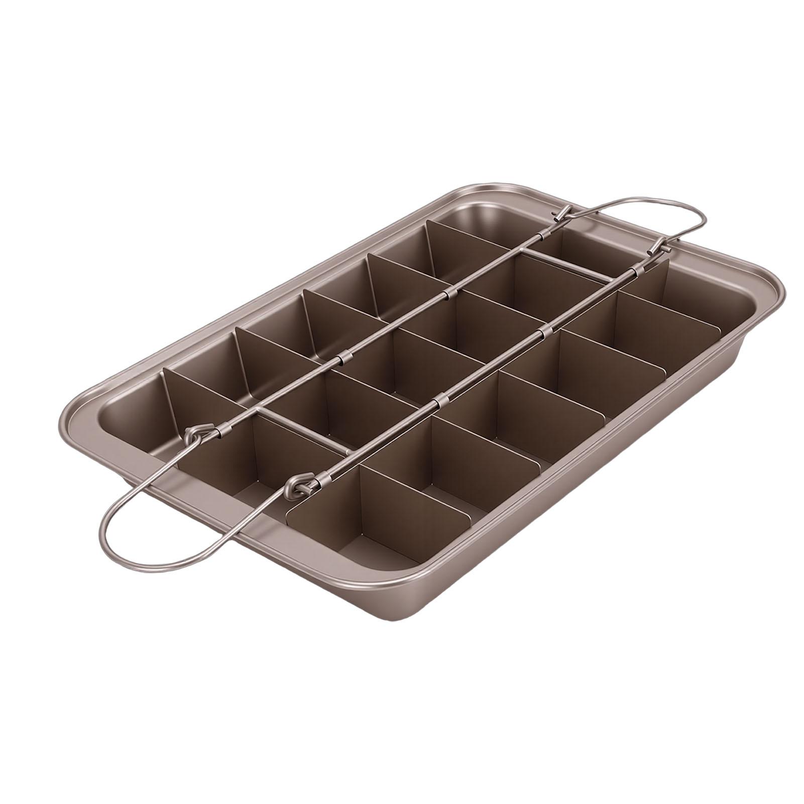 

Brownie Pan with Divider Carbon Steel 18 Pre Cut Nonstick Baking Pan Bakeware Tray for Oven Baking Muffin and Cupcake